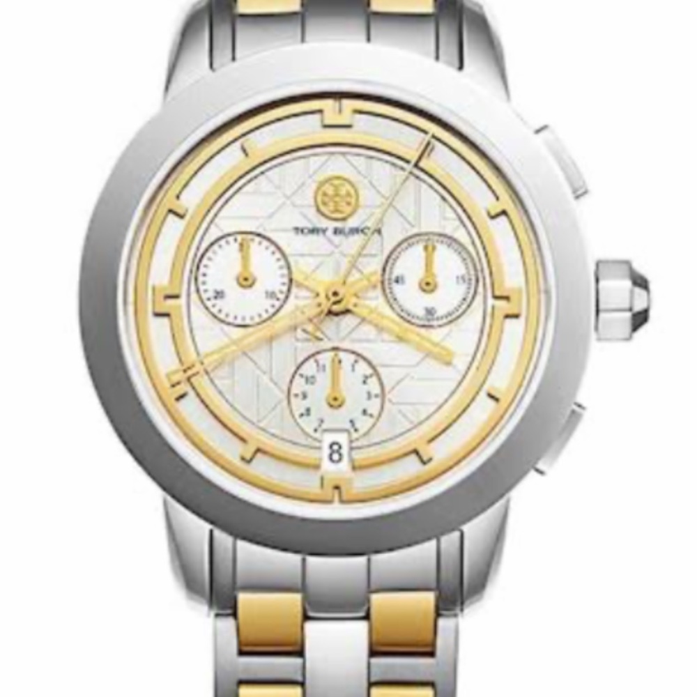 TORY WATCH, TWO-TONE/IVORY CHRONOGRAPH, 37 MM